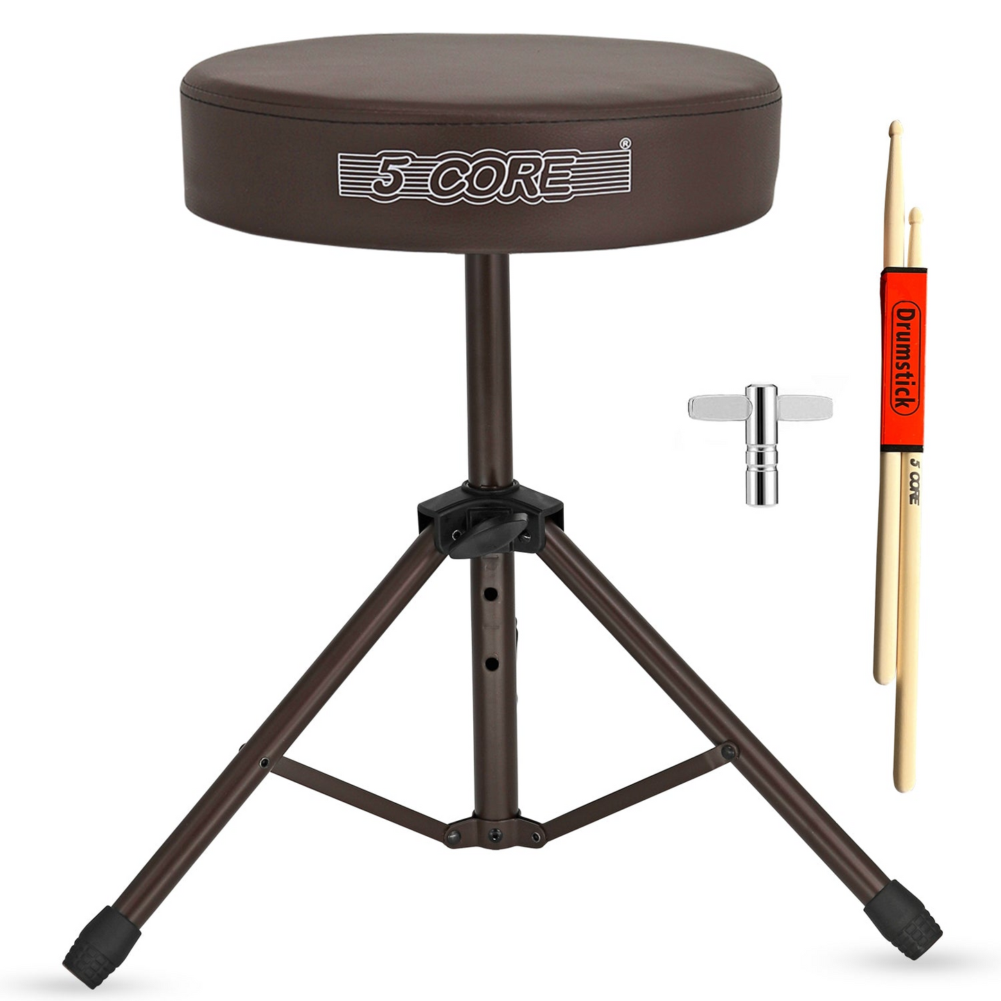 5Core Drum Throne Adjustable Guitar Stool Padded Drummer Seat for Adults & Kids