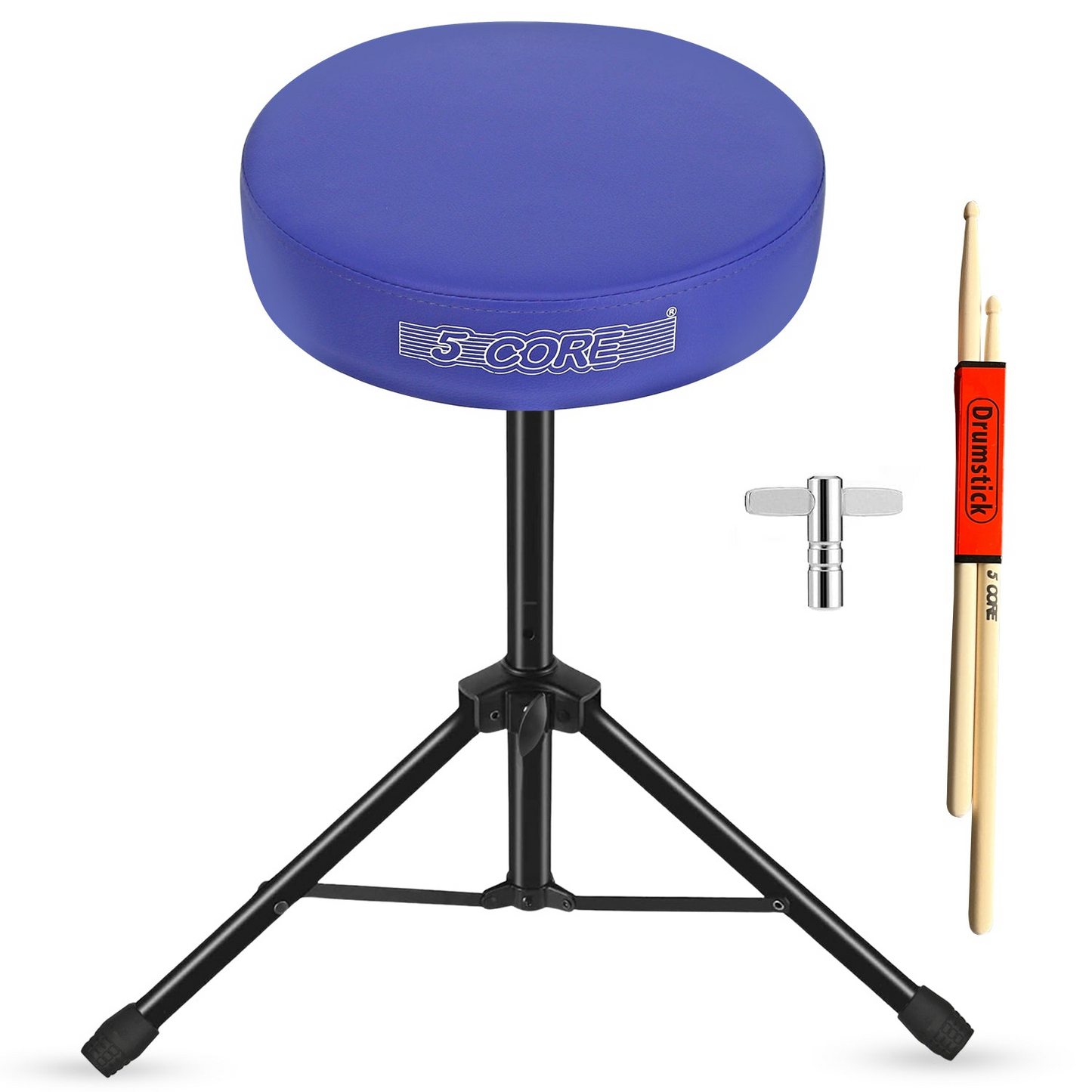 5Core Drum Throne Adjustable Guitar Stool Padded Drummer Seat for Adults & Kids