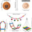 Chewproof Steel Frame Bird Nest for Cage, with 4 Swing Hanging Standing Chewing Toy Hammock Climbing Ladder,Washable Small Bird Bed Parakeet Nest Sleep for Parakeet Lovebird, Canary, Budgie, Finch