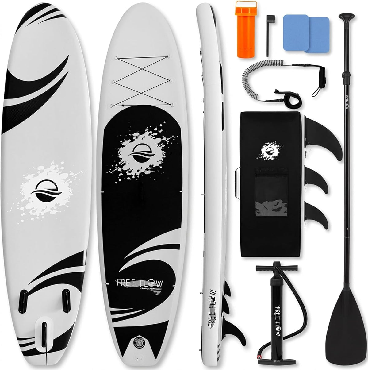 Serenelife 10'6" Inflatable Stand up Paddle Board with Premium SUP Accessories - Wide Stable Design with Non-Slip EVA Deck Pad, for Youth and Adults, 350 Lbs. Capacity