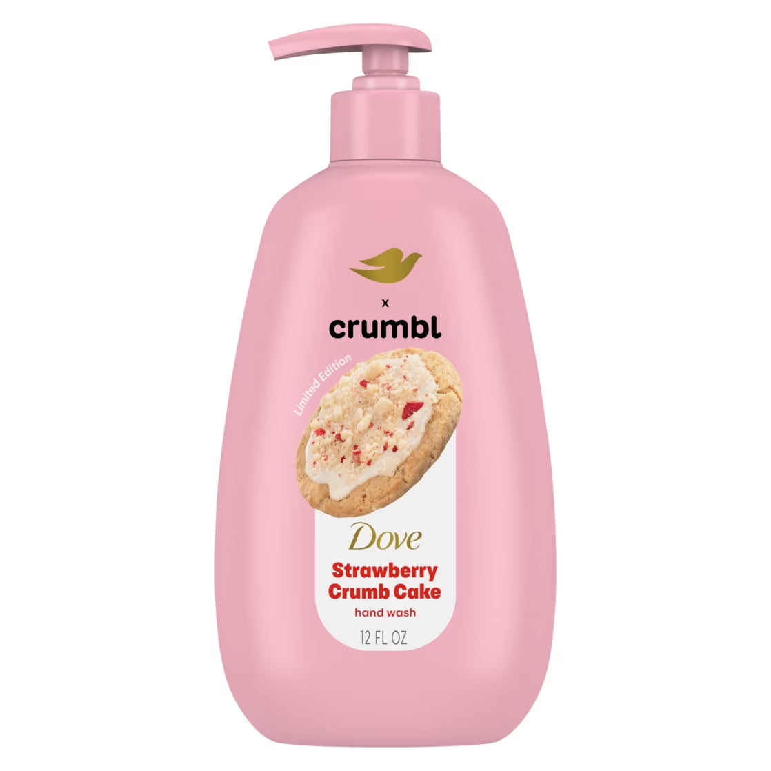 Dove Crumbl Limited Edtion Liquid Hand Soap Strawberry Crumb Cake, 12 Fl Oz