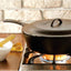 Lodge 5 Quart Pre-Seasoned Cast Iron Deep Skillet with Lid - Signature Teardrop Handle & Assist Handle - Use in the Oven, on the Stove or Grill, or over a Campfire - Use to Sear, Sauté, Bake, Broil, Braise, Fry, or Grill - Black