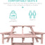 Best Choice Products 6-Person Circular Outdoor Wooden Picnic Table for Patio, Backyard, Garden, DIY W/ 3 Built-In Benches, 500Lb Capacity - Rose Quartz