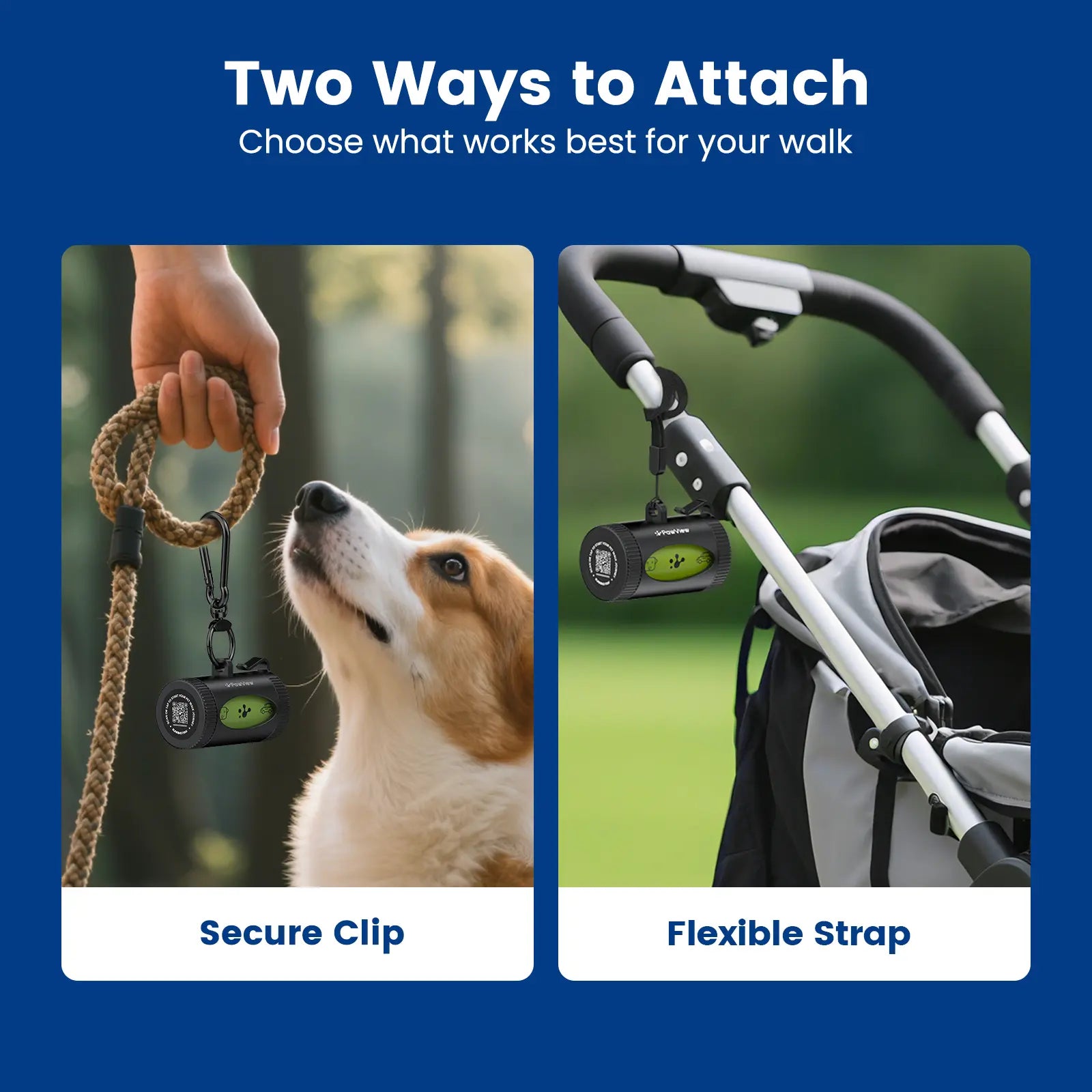 Pawview | Dog Poop Bag Dispenser with 7 Refills, Extra-Thick, Durable and Guaranteed Leakproof, Lavender Scented, Hands-Free Walking Set for Big and Small Dogs