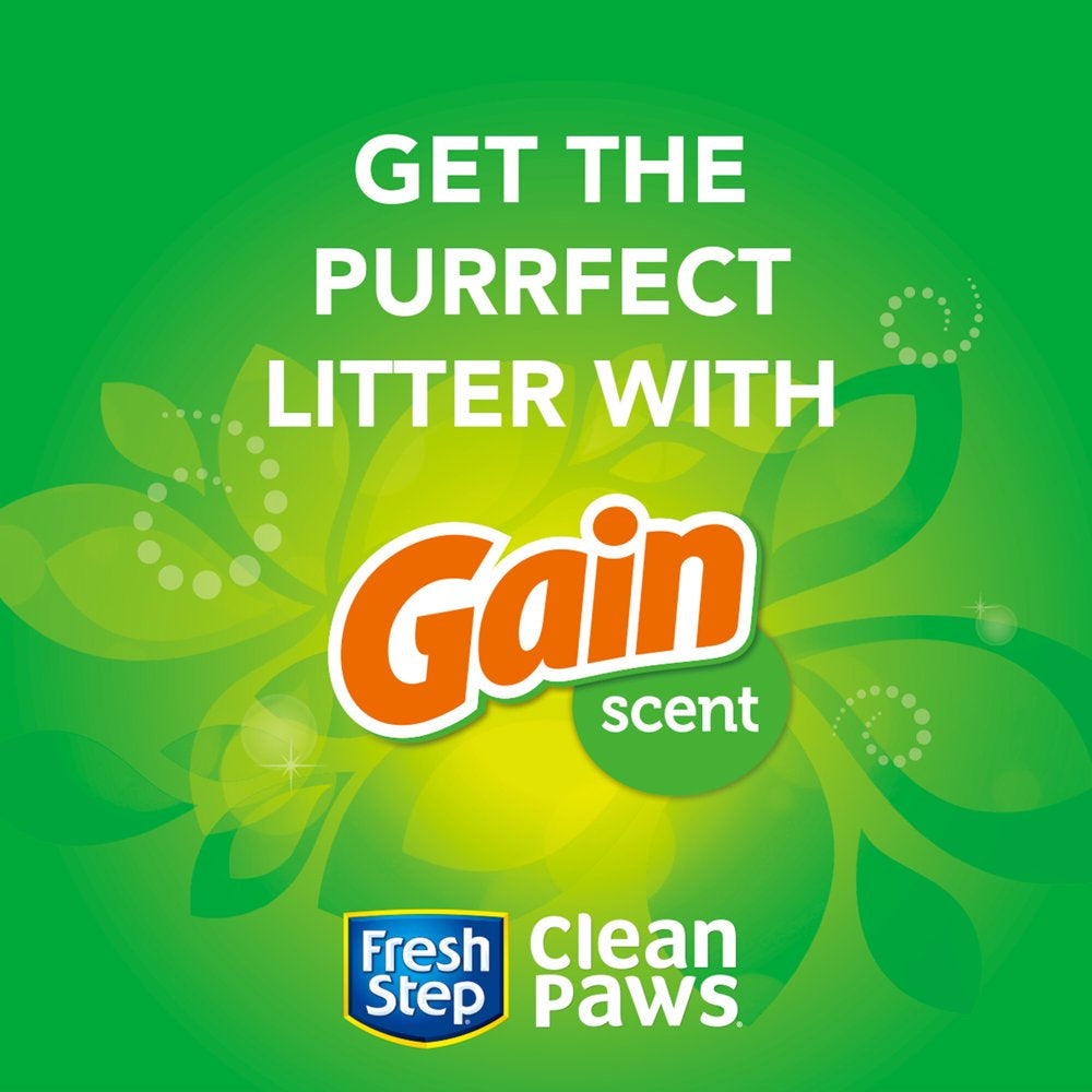 Fresh Step Clean Paws Cat Litter, Low-Tracking Clumping Litter with Febreze and Gain, 22.5 Lbs