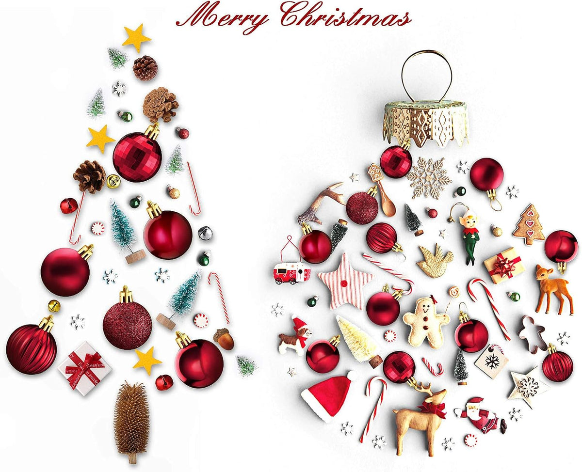 Hicarer 36 PC Christmas Ornaments, 1.57 Inch Shatterproof Burgundy Ball