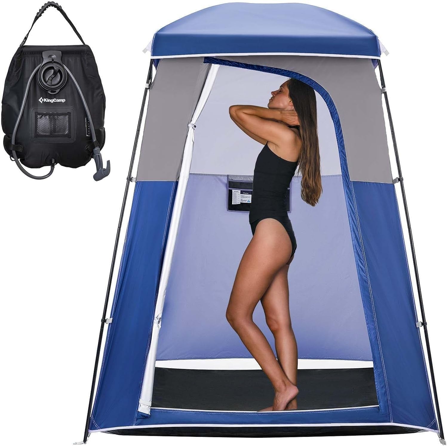 Kingcamp Shower Tent, Portable Privacy Tent Outdoor Camping 1/2 Room Toilet Tents with Shower Bag & Dressing Room for Beach, Camping & Hiking