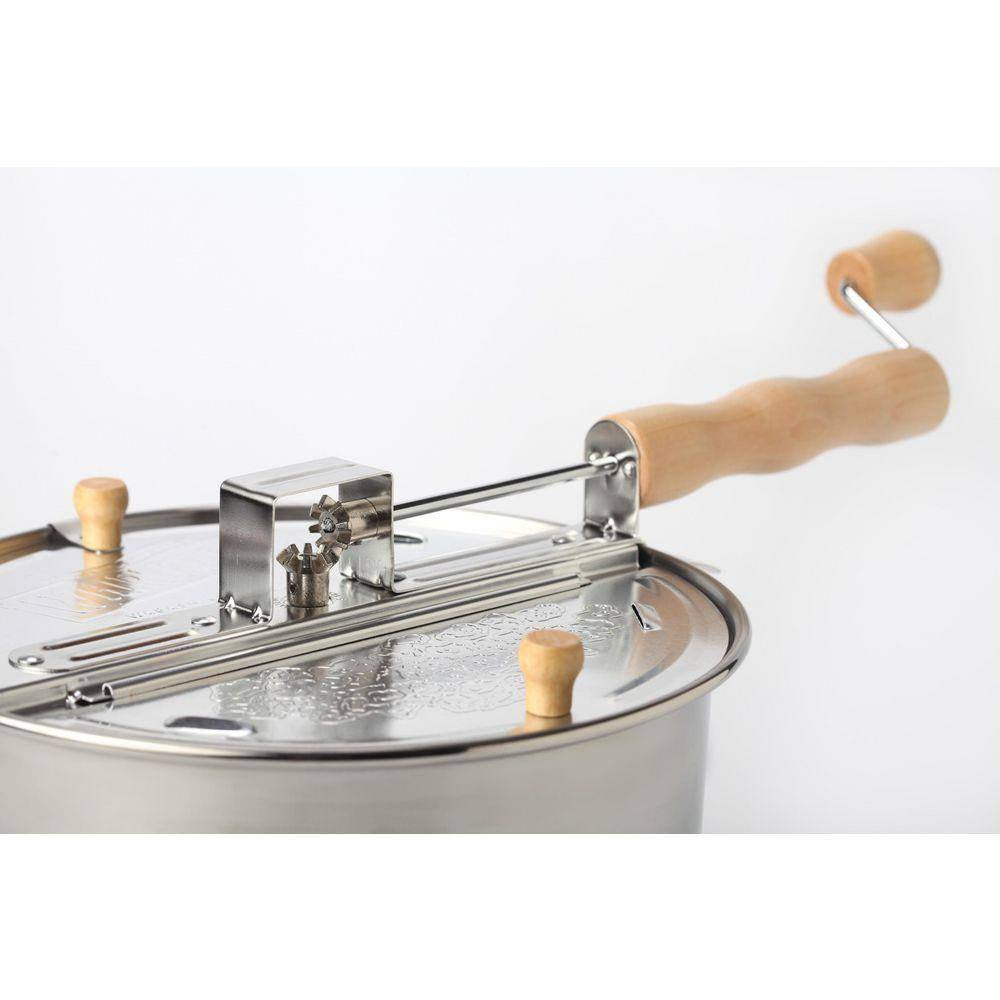 10-Piece Aluminum Silver Stovetop Popcorn Popper Set with Popcorn and Tubs