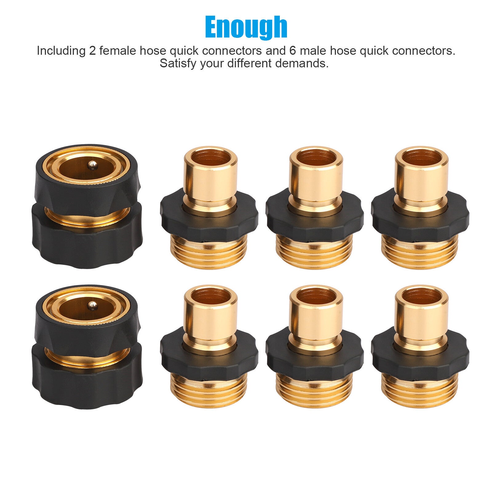 3/4" Garden Hose Quick Connect Water Hose Fit Female Male Connector Set Fitting