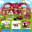 QIAHO Farm Animal Toys Take along Barn Playset for Toddlers with 10 Realistic Animal Figurines, Pretend Play Educational Gift