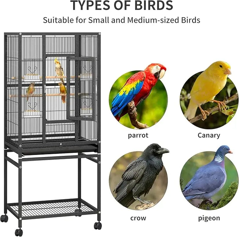 Yitahome 53/52 Inches Birdcage Cover and Bird Cage Seed Catcher, Bird Cages for Parakeets, Parrot, Cockatiel, Pigeon, Flight Cage for Birds