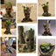 Baby Groot Pen Pot Tree Man Pens Holder or Flower Pot with Drainage Hole Perfect for a Tiny Succulents Plants 6" (Grayish Brown)