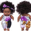 Ecore Fun 2 Pcs 8 Inch Black Baby Doll with Clothes and Accessories | African Washable Realistic Silicone Baby Dolls with Clothes and Hairband Pretend Play Age 3+