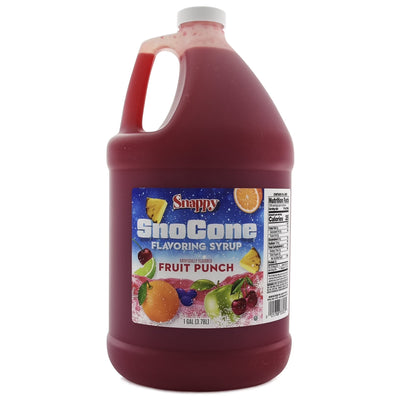 Snappy Fruit Punch Sno Cone Syrup, Flavored Syrup for Shaved Ice, 1 Gallon (128 Oz)