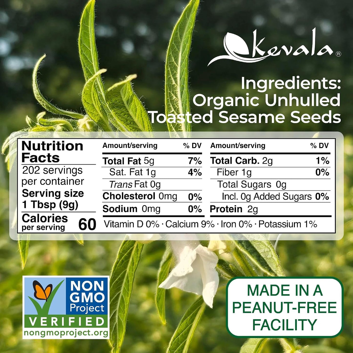 Organic Toasted Sesame Seeds (Unhulled) - 4 Lb, Gluten Free Seasoning | Bulk Food Size, Premium Selection Roasted Seeds, Sauce and Dip Ingredient, Seasoning and Salad Topping, Tahini Sauce Base