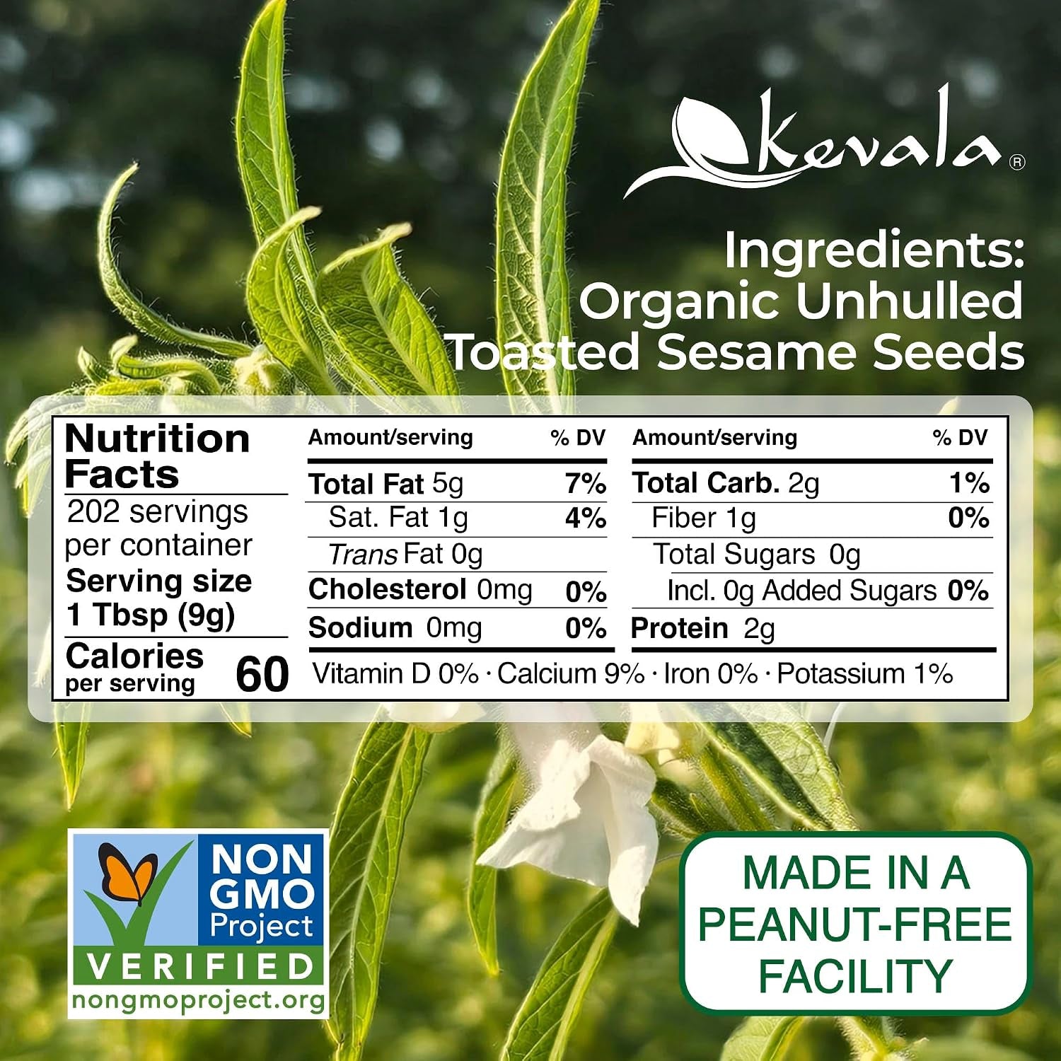 Organic Toasted Sesame Seeds (Unhulled) - 4 Lb, Gluten Free Seasoning | Bulk Food Size, Premium Selection Roasted Seeds, Sauce and Dip Ingredient, Seasoning and Salad Topping, Tahini Sauce Base