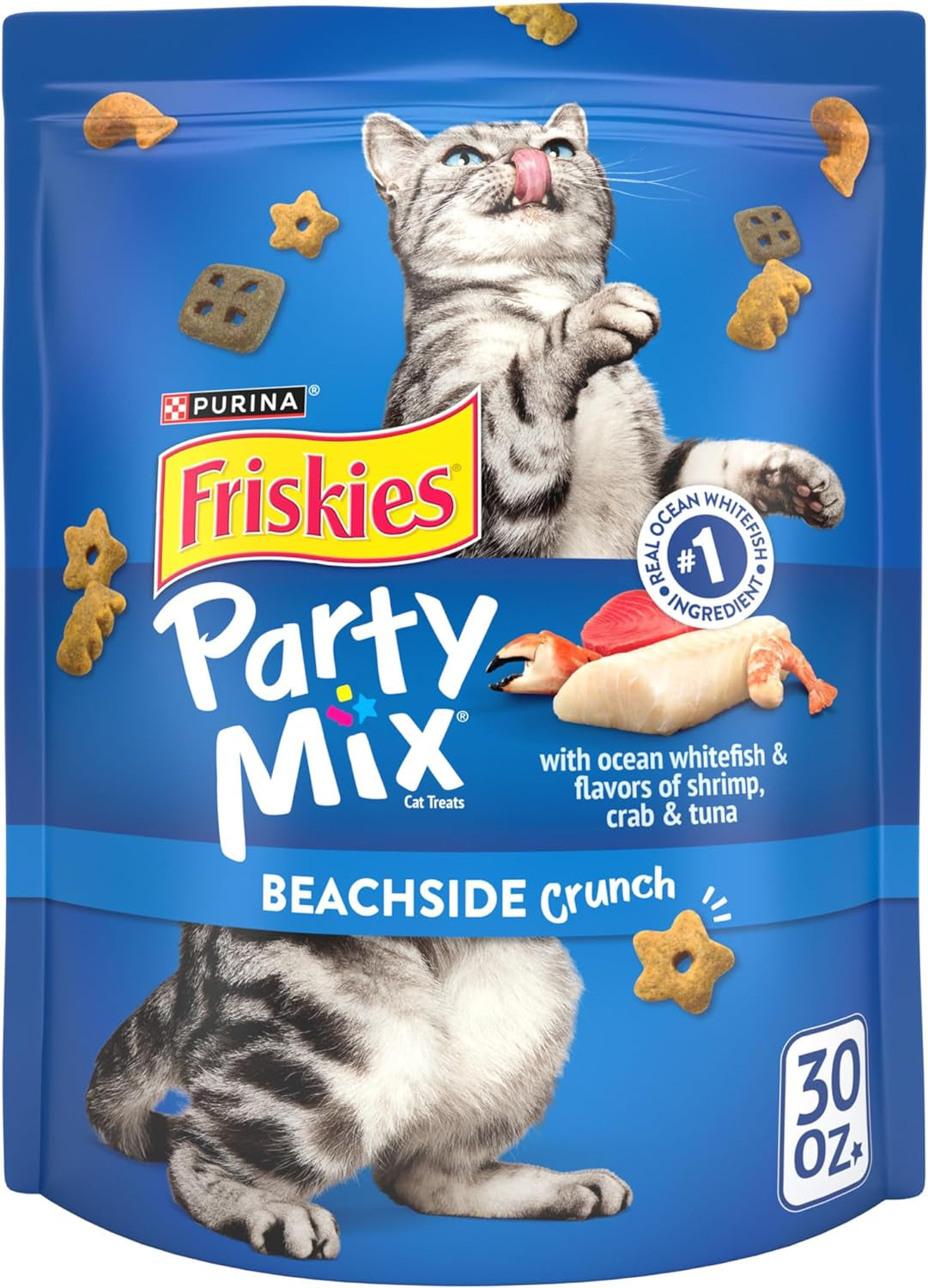 Friskies Purina Party Mix Beachside Crunch Treats, 30 Oz Pouch