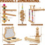 5PCS Bird Perch and Toy Set. Includes a Perch, Feeder, Swing, and Chew Toy. Hangable Natural Solid Wood Birdcage Accessories, Suitable for Small Budgies, Cockatiels, Conures, Lovebirds, Etc.
