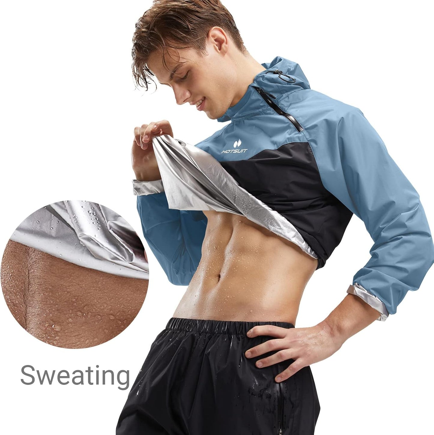 HOTSUIT Sauna Suit for Men Sweat Sauna Jacket Pant Gym Workout Sweat Suits