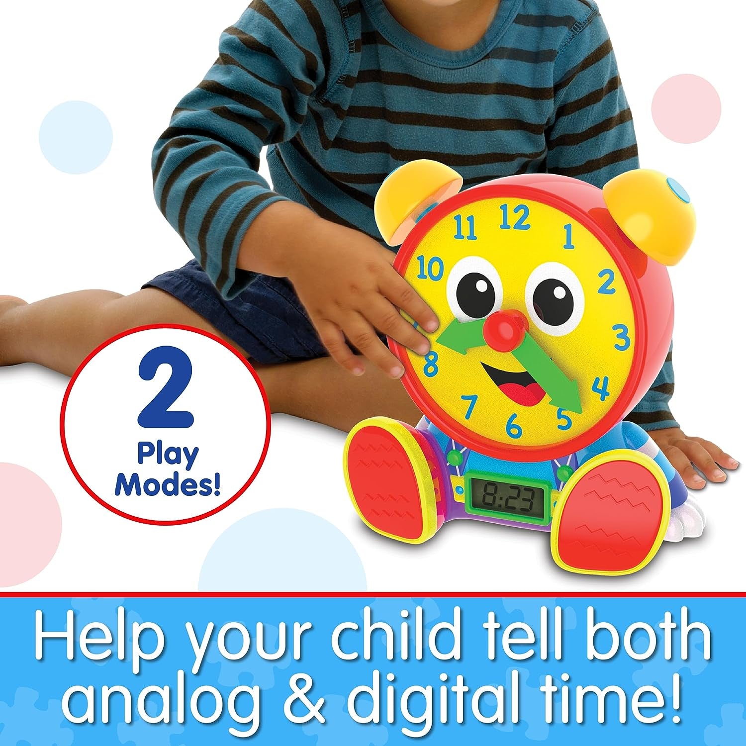 The Learning Journey - Telly Jr. Teaching Time Clock - Primary Color - Telling Time Teaching Clock - Toddler Toys & Gifts for Boys & Girls Ages 3 Years and up - Award Winning Toys