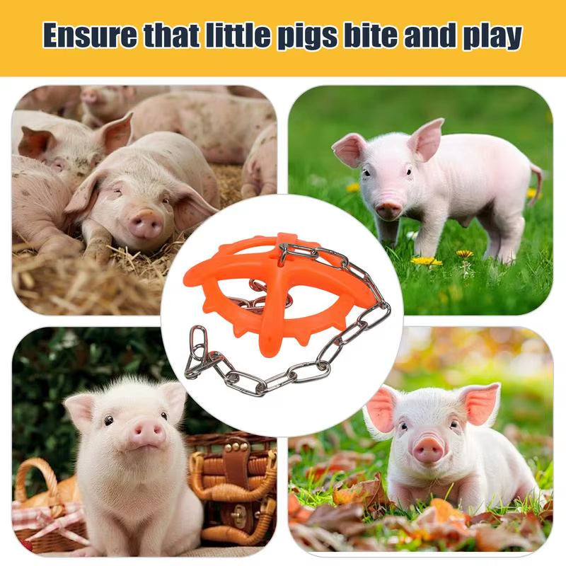 Domestic Animal Bite Toy Livestock Fighting Prevention Toy Entertainment Equipment with Chain for Home Farm Consume Excess