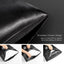 Black Satin Pillowcase for Hair and Skin, Vegan Silk Pillowcase Set-2 Satin Pillowcases, 1 Eye Mask, 1 Scrunchie-Luxury Sleep Set, Silky Standard Satin Pillow Cases with Envelope Closure