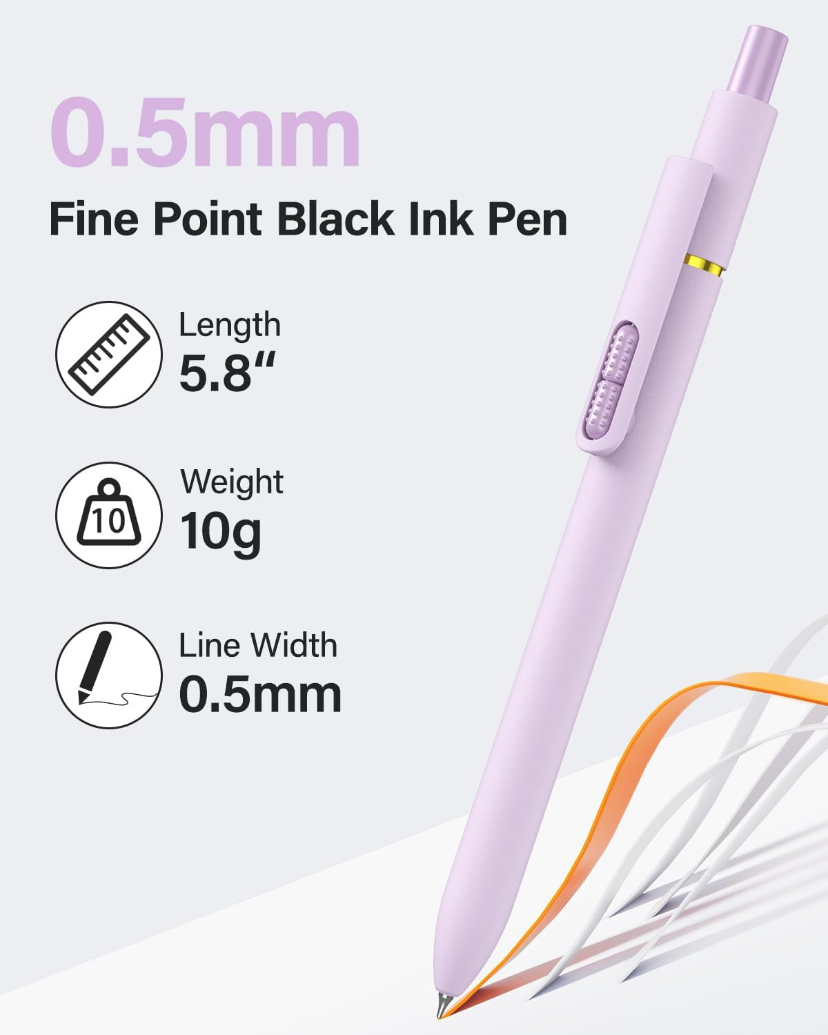 8Pcs Gel Pens - 0.5Mm Black Ink Pens Fine Point Smooth Writing, Quick Drying Journaling Pens, Cute School & Office Pens for Gift