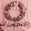111 Pcs Pink Christmas Ornaments, Bow Topper Ball Poinsettia Rose