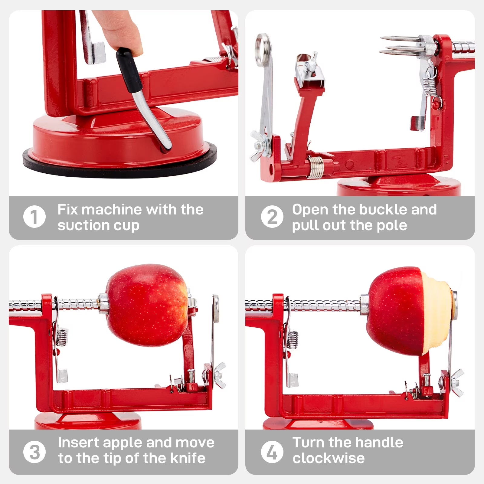 Zimtown 3 in 1 Apple Peeler and Corer Slicer Machine, Fruit Cutter Kitchen Tool Pear Fruit Easy Cut