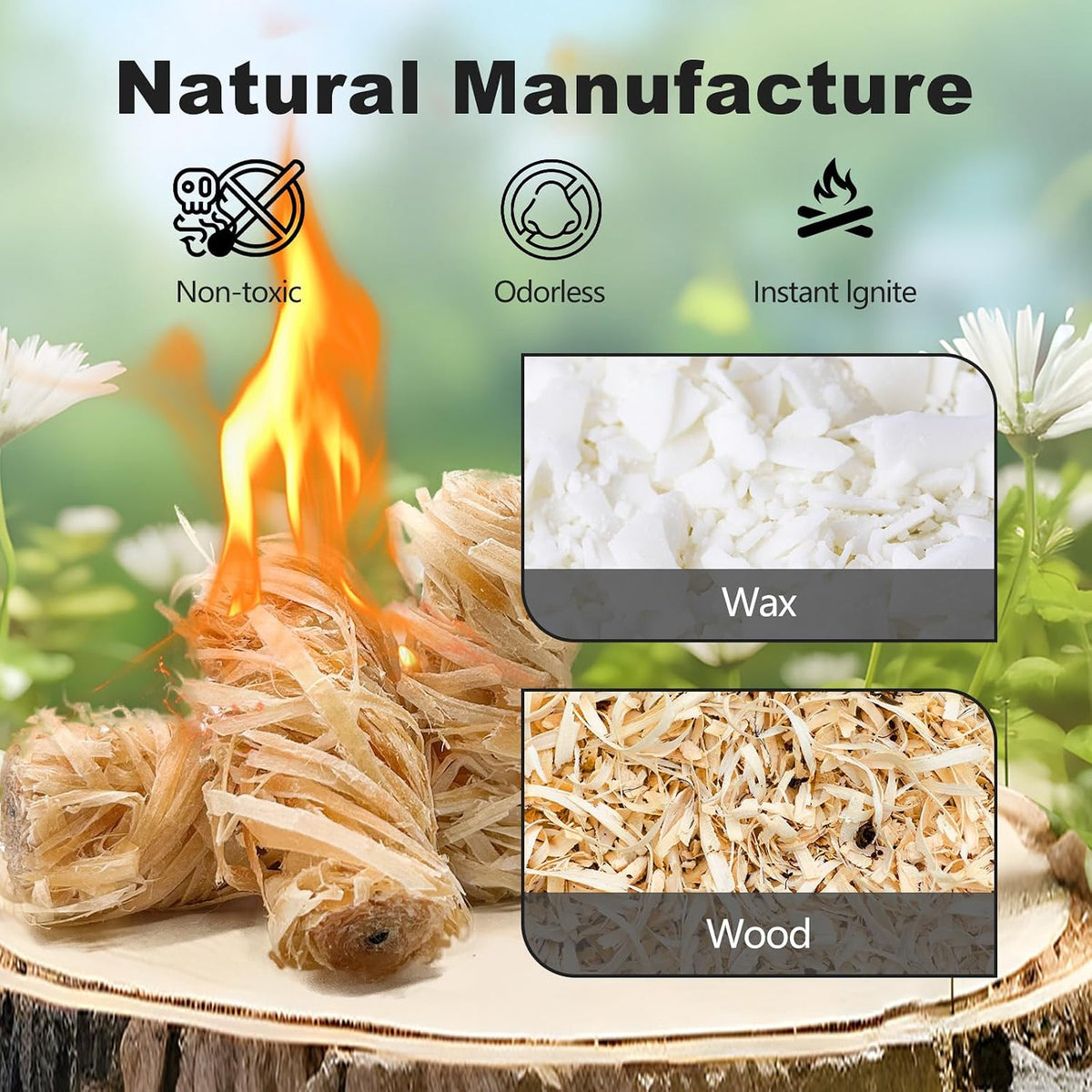 72 PCS Fire Starter, Fire Starter for Campfire, Light Compact Gear