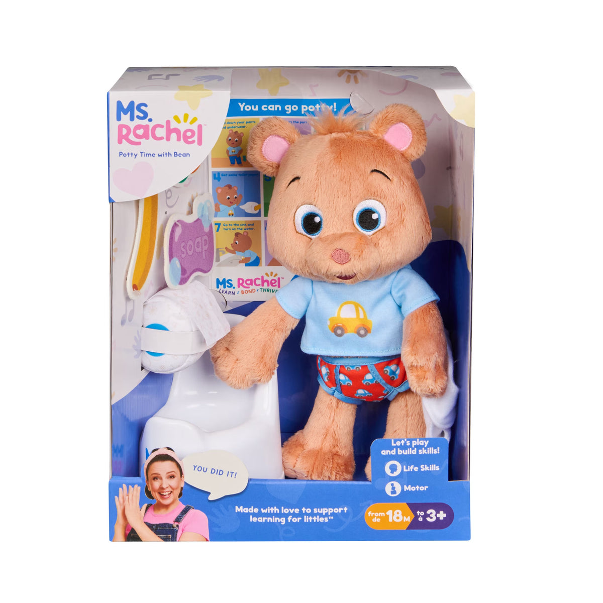 Ms. Rachel Official Potty Time with Bean Doll for 18 Months - 3+ Years