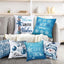 Hunnmingre Set of 6 Blue Christma Snowman Pillow Covers 18 X 18 Inch