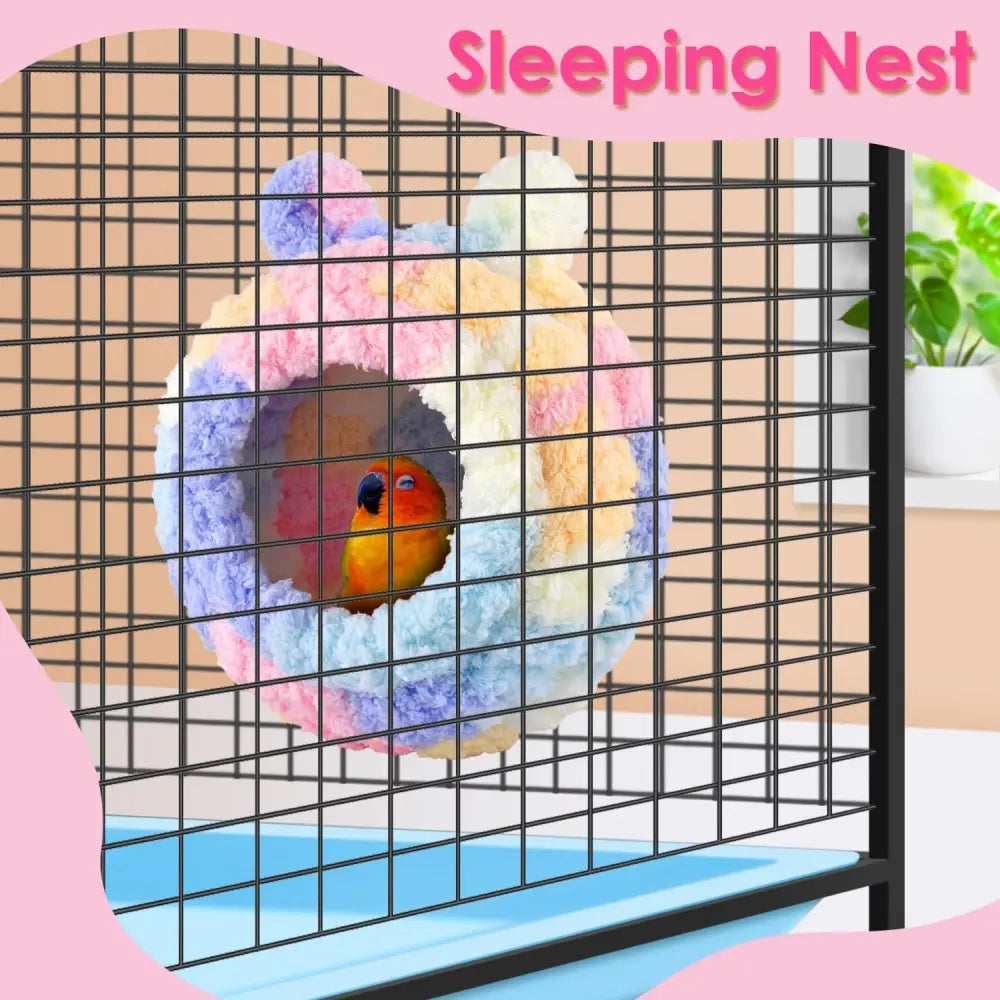 Cozy Bird Breeding & Resting Hut - Soft Snuggle Shelter, Warm Secure Space for Indoor Cages, Ideal for Budgie Cockatiel Conure Lovebird Canary Finch Hamster & Small Pets