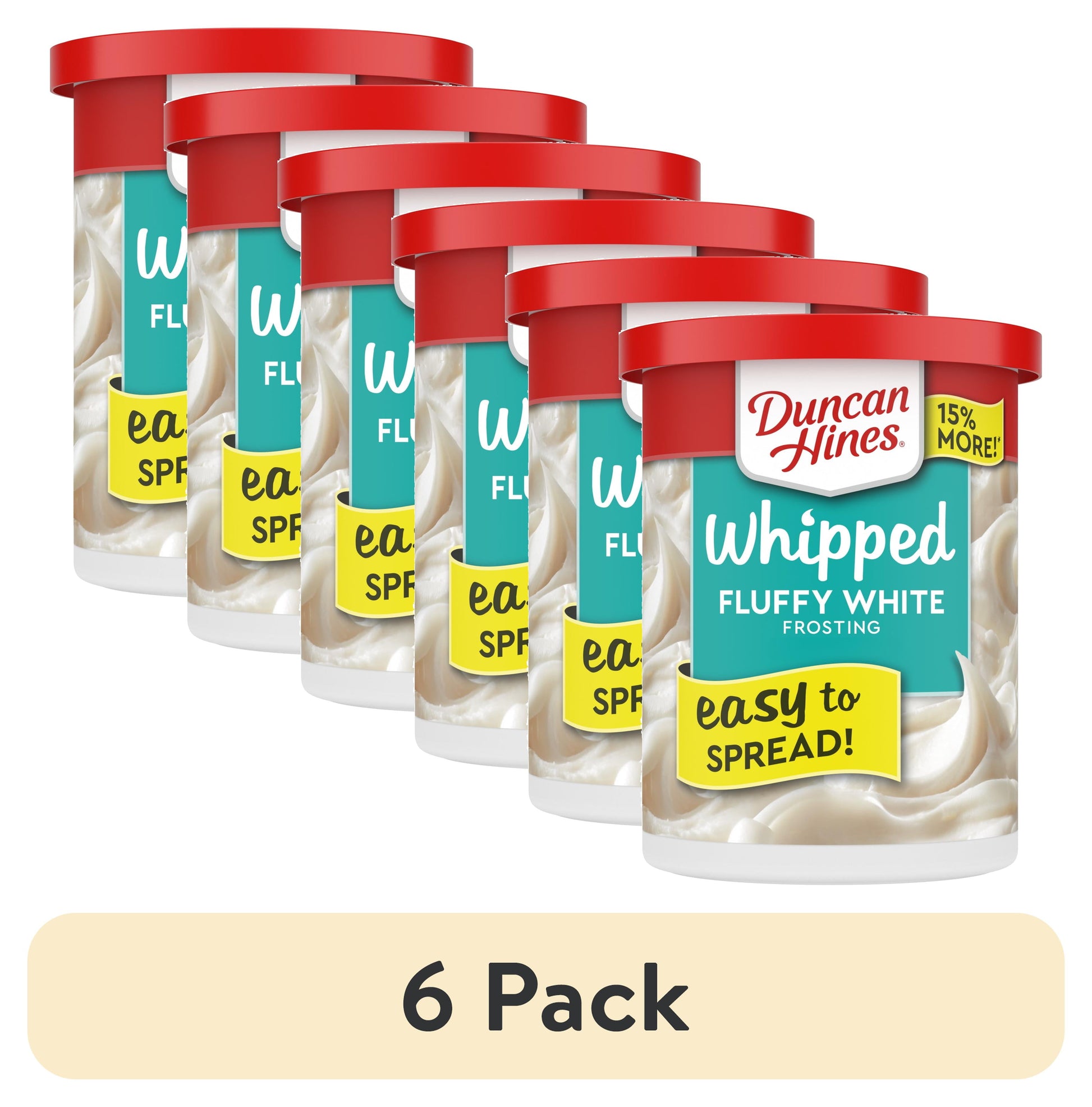 (6 Pack) Duncan Hines Whipped Fluffy White Flavored Frosting, 14 Oz.