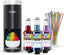 Hawaiian Shaved Ice Homepro Shaved Ice Machine Kit, 3-16Oz. Syrup Flavors Cherry, Grape, Blue Raspberry, 50 Spoon Straws, 3 Black Pour Spouts