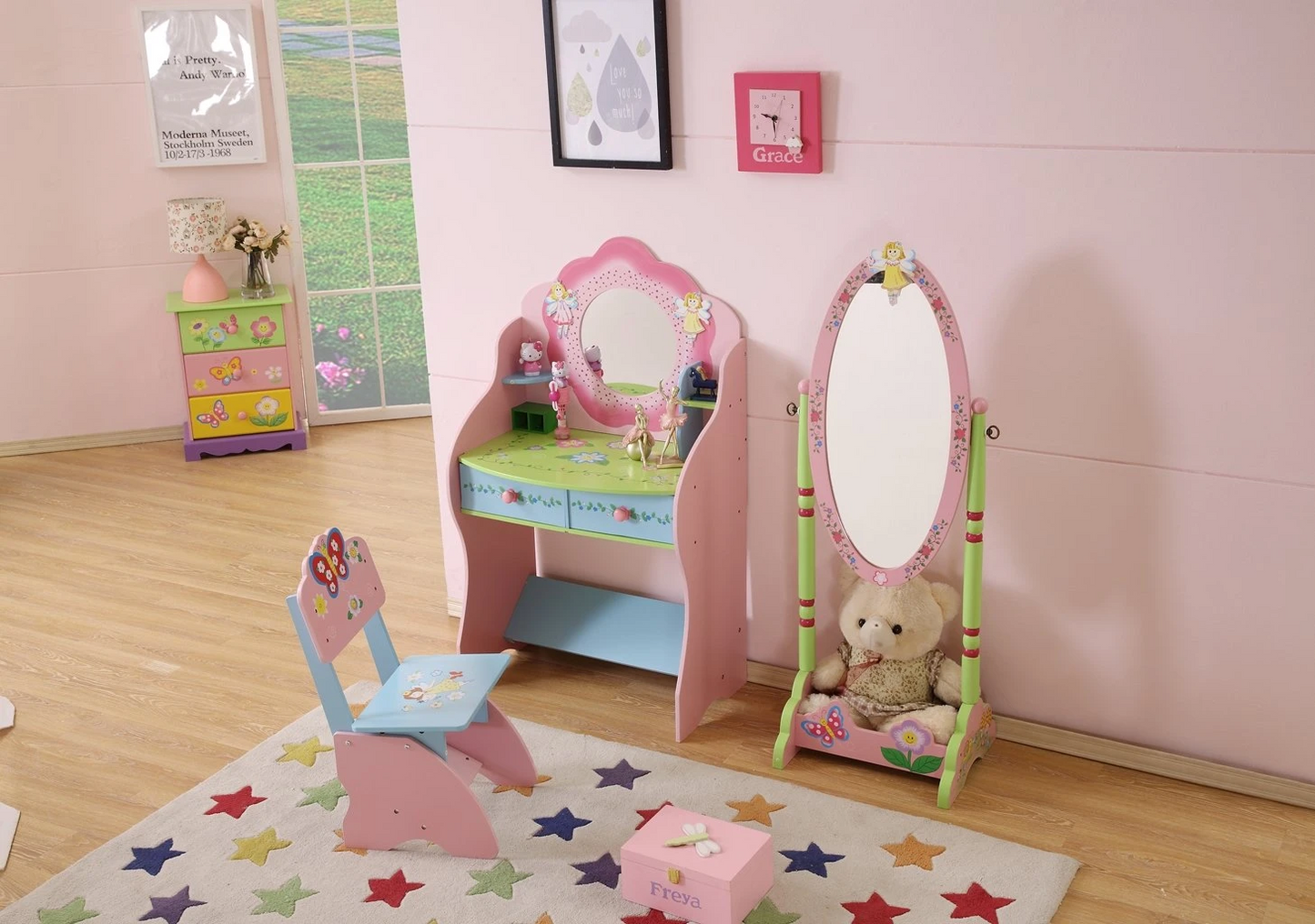 Kids Dressing Table - Modern Dressing Table with Chair