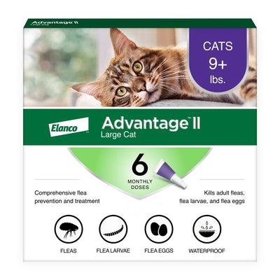 Advantage II Vet-Recommended Flea Prevention for Large Cats 9 Lbs+, 6-Monthly Treatments