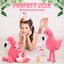 Morismos 18'' Plush Flamingo Stuffed Animal Mommy Stuffed Flamingo with 4 Babies