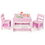 Costway 3 in 1 Wood Activity Table Chair Set W/Storage Box Pink
