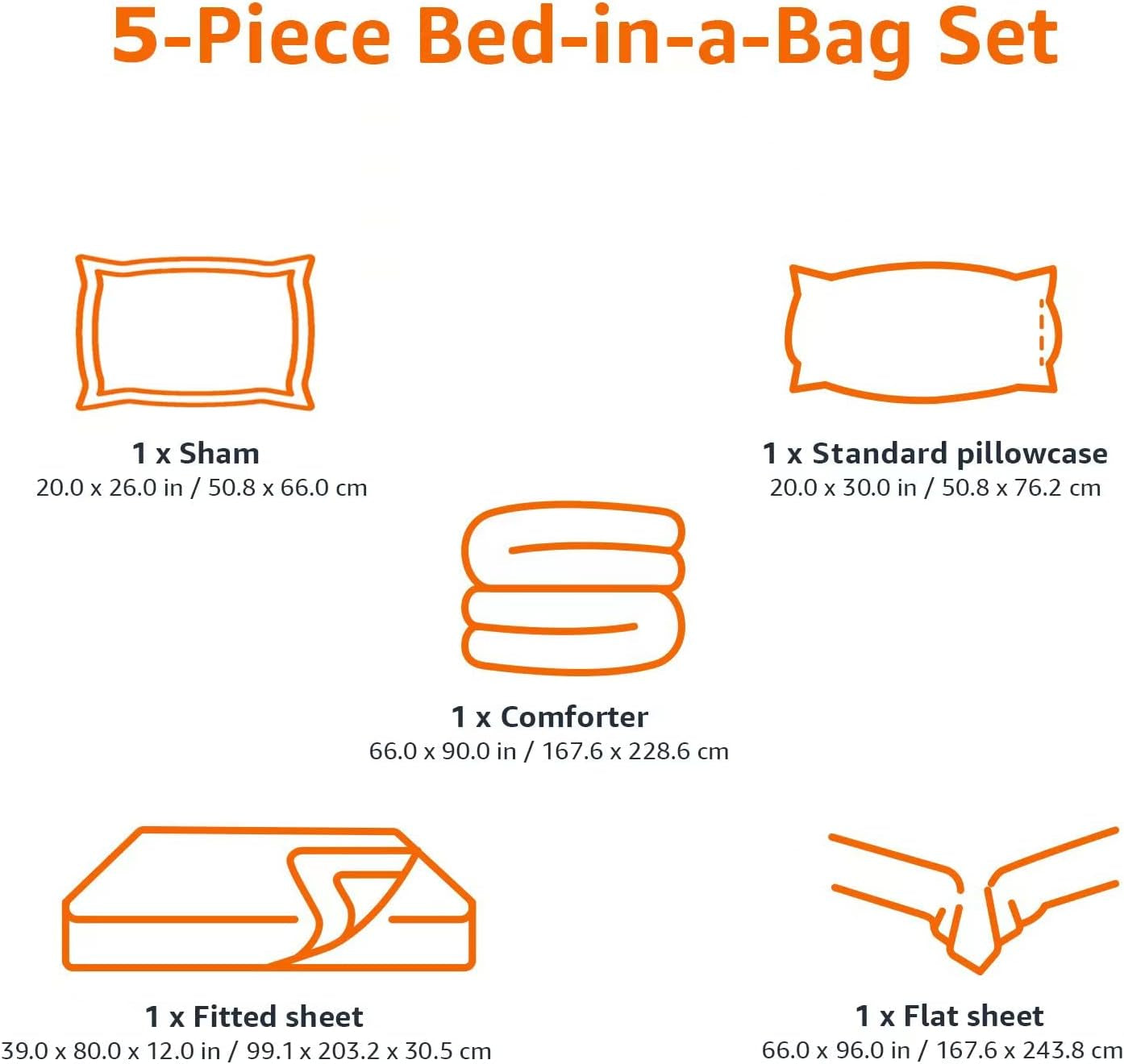 Amazon Basics Twin/Twin XL Lightweight Microfiber Comforter Bedding Set with Printed Sheets, 5-Piece Bed-In-A-Bag, Coral Medallion