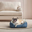 Vibrant Life Puppy Dog Bed, Plush Bolster Dog for Small Dogs, Small, 21" X 17", Blue