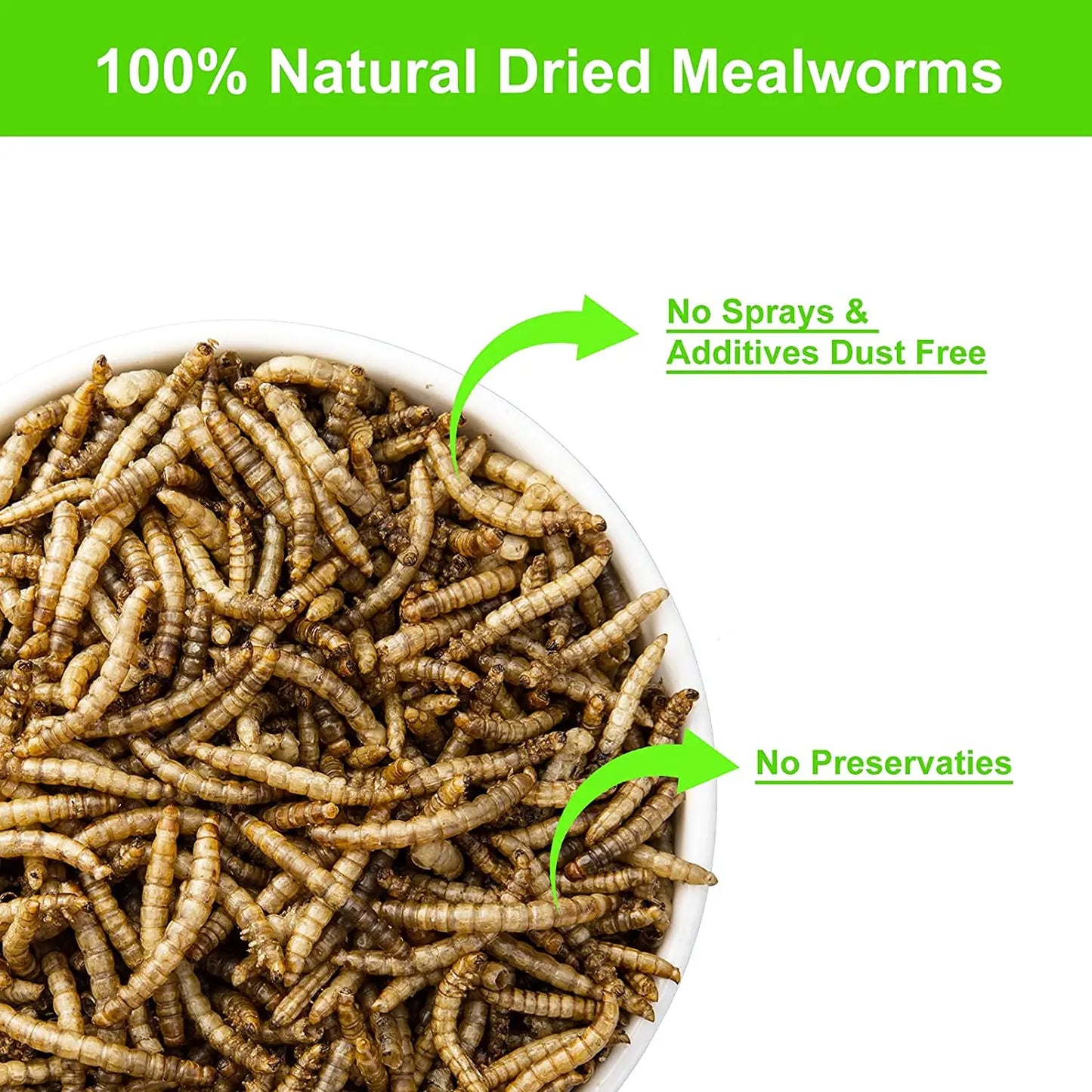 Luckyqworms 11 Lbs Dried Mealworms for Chickens Birds Bluebirds Hamsters Turtles Fish Hedgehogs High Protein Omega-3 Fatty Acids Pet Food for Poultry Reptile Rodent Daily Treats