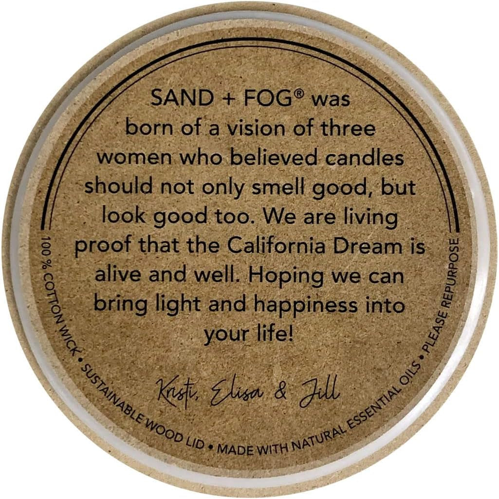 Sand + Fog Scented Candle - Amber & Fig – Additional Scents and Sizes – 100% Cotton Lead-Free Wick - Luxury Air Freshening Jar Candles - Perfect Home Decor – 12Oz