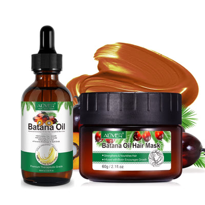Aliver Batana Oil for Hair & Skin Care,100% Pure & Natural Batana Oil & Raw Batana Oil Hair Mask Set for Nourish & Moisturize Hair and Scalp