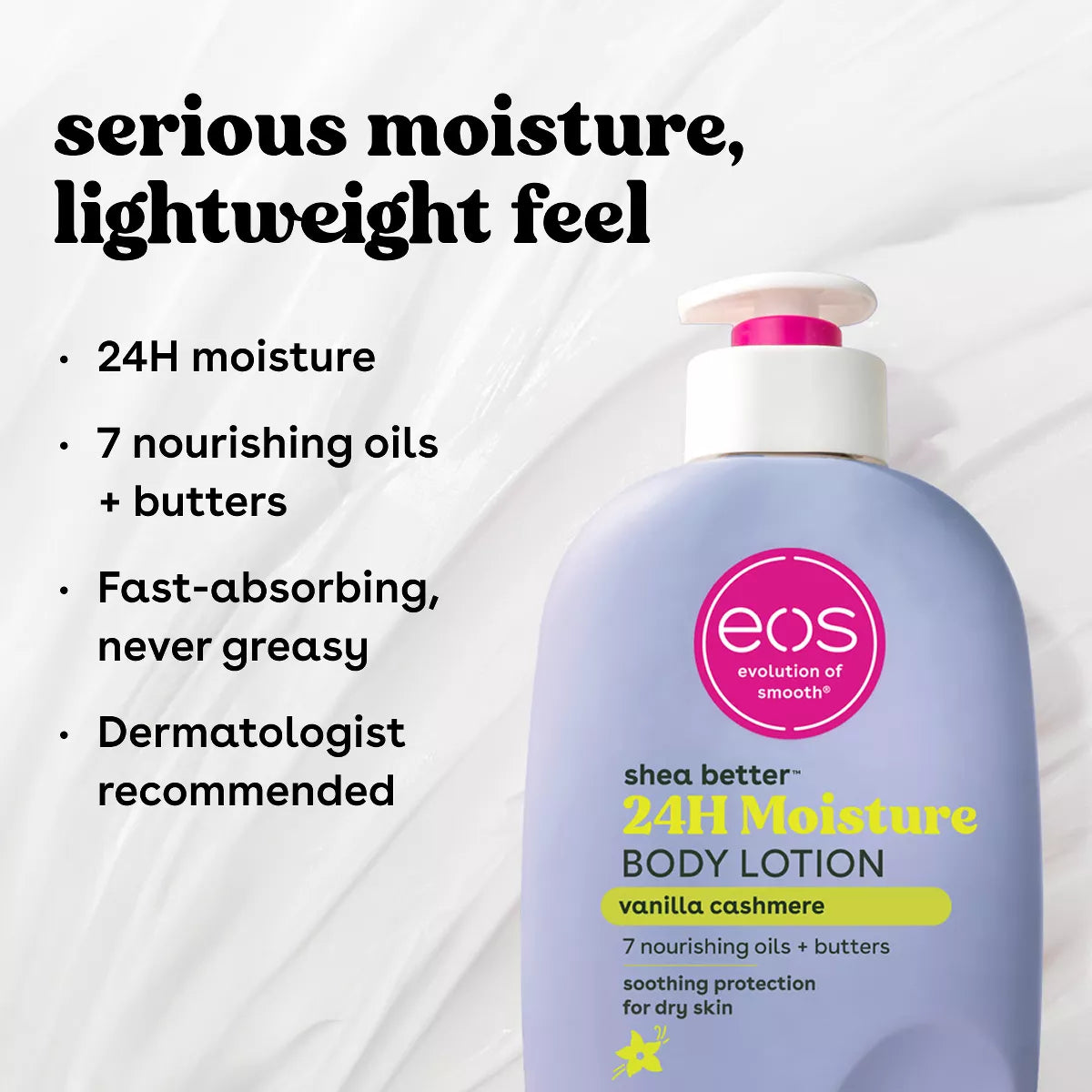 Eos Mini Body Lotion - Vanilla Cashmere - Travel Size - 2.5 Fl Oz: Moisturizing, Whole Body Application, Bottle, Normal Skin