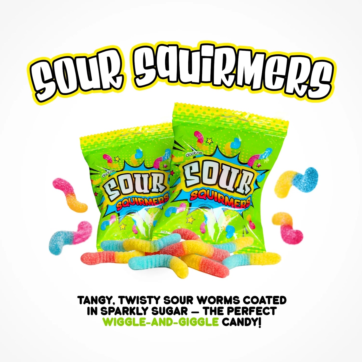Lalees Sour Candy Variety Pack, 2 Lb Bulk Individually Wrapped Assorted Sour Candy for Piñatas, Goodie Bags, Party Favors, Candy Bowls & Kids Parties
