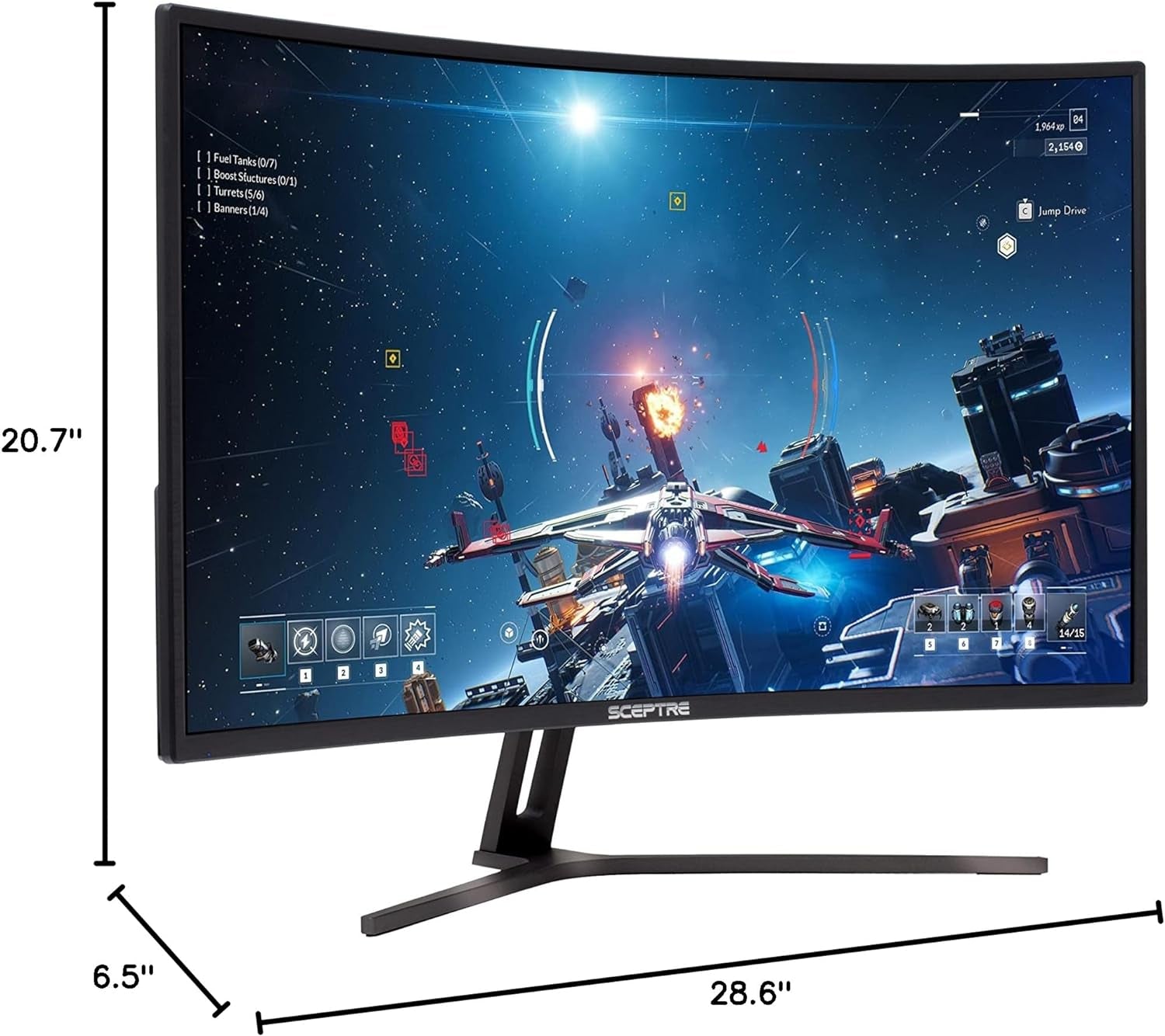 Sceptre Curved Gaming 32" 1080P LED Monitor up to 185Hz 165Hz 144Hz 1920X1080 AMD Freesync HDMI Displayport Build-In Speakers, Machine Black 2020 (C326B-185RD)