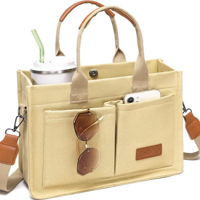 ZHMO Canvas Tote Bag for Women,Women'S Bags Crossbody Bags Work Laptop Tote Bag Large Handbags Purse for Travel Nurse Teacher