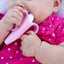 Baby Banana®Pink Teether-Toothbrush, Infant to Toddler, Made in USA, Butter-Soft Bristles for Gums and Teeth, Bendable Food Grade Silicone, Family-Owned Buisness since 2009, 11 Million+ Sold