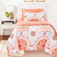 Amazon Basics Twin/Twin XL Lightweight Microfiber Comforter Bedding Set with Printed Sheets, 5-Piece Bed-In-A-Bag, Coral Medallion